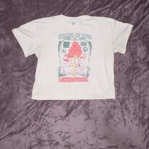 GAP Summer of Love Crop Top - White and Pink